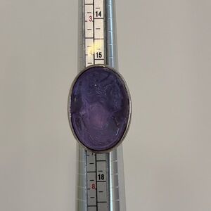 Extasia sterling silver lavender cameo ring size six